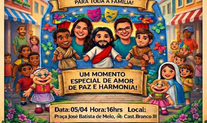 CIA BRINCANTE APRESENTA PAIXÃO DE CRISTO COM BONECOS NESTE DOMINGO NO CASTELO BRANCO, EM JP