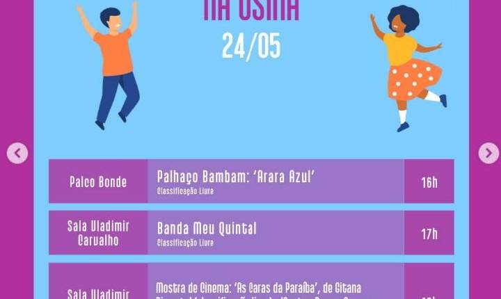 USINA CULTURAL ENERGISA TEM PROGRAMAÇÃO GRATUITA NESTE DOMINGO EM JOÃO PESSOA
