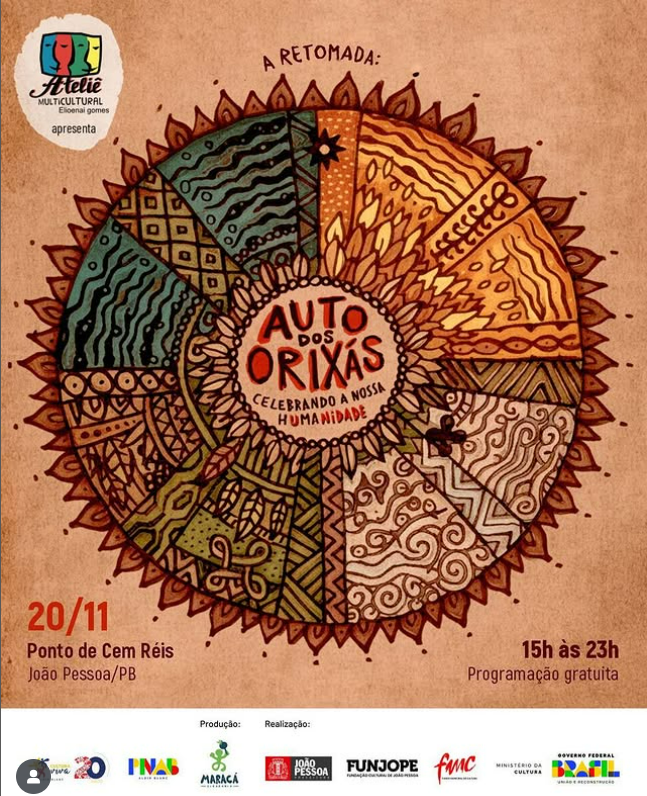 FEIRA AFRO, CAPOEIRA, 'AUTO DOS ORIXÁS': ATIVIDADES MOVIMENTAM O PONTO DE CEM RÉIS NESTA 5ª, DIA NACIONAL DA CONSCIÊNCIA NEGRA, EM JP