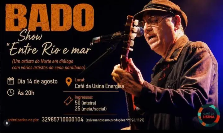 BADO TRAZ A MÚSICA DE RONDÔNIA PARA CONEXÃO COM ARTISTAS PARAIBANOS EM SHOW NO CAFÉ DA USINA EM AGOSTO